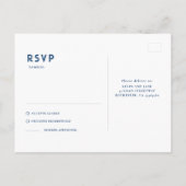 Starry Night Navy Blue Wedding RSVP Postkarte (Rückseite)