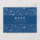 Starry Night Navy Blue Wedding RSVP Postkarte (Vorderseite)