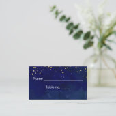 Starry Night Navy und Imitate Gold Glitzer Platzkarte (Stehend Vorderseite)