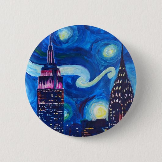 Starry Night New York Button (Vorderseite)