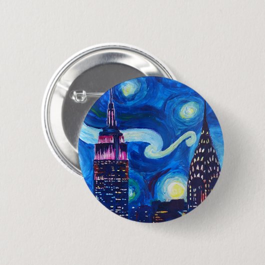 Starry Night New York Button (Vorne & Hinten)