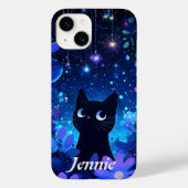Starry Night Niedlich Anime Black Cat Case-Mate iPhone Hülle (Rückseite)