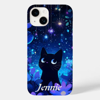 Starry Night Niedlich Anime Black Cat Case-Mate iPhone 14 Hülle