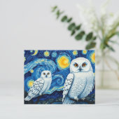Starry Night Niedlich Vincent Van Gogh Owl Postkarte (Stehend Vorderseite)