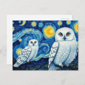 Starry Night Niedlich Vincent Van Gogh Owl Postkarte (Vorne/Hinten)