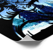 Starry Night North Pole Landschaft Frohe Weihnacht Poster (Ecke)