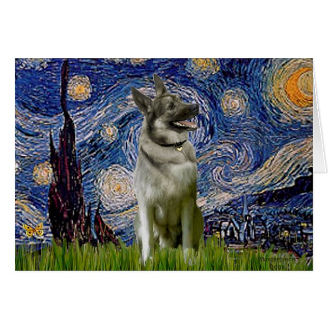 Starry Night - Norwegischer Elkhound (Vorderseite (Horizontal))