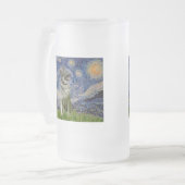 Starry Night - Norwegischer Elkhound Mattglas Bierglas (Vorderseite Links)