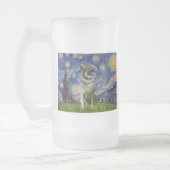 Starry Night - Norwegischer Elkhound Mattglas Bierglas (Links)
