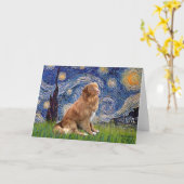 Starry Night - Nova Scotia Duck Rolling Retriever Karte (Gelbe Blume)