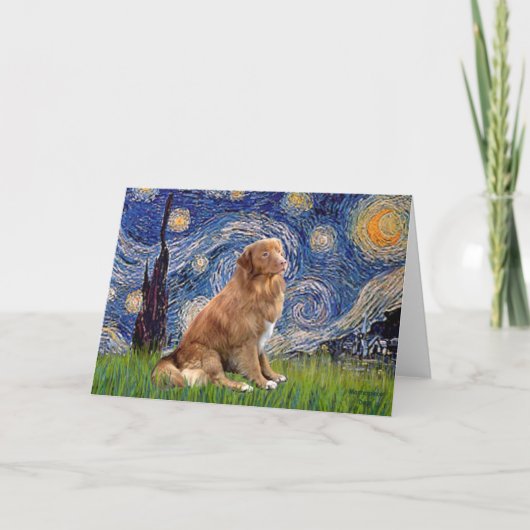 Starry Night - Nova Scotia Duck Rolling Retriever Karte (Vorderseite)