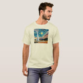 Starry Night Old Faithful Yellowstone Park T-Shirt (Vorne ganz)