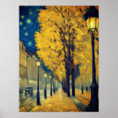 Starry Night on Andrássy Avenue, Budapest Poster (Vorne)