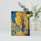Starry Night on Andrássy Avenue, Budapest Postkarte (Stehend Vorderseite)
