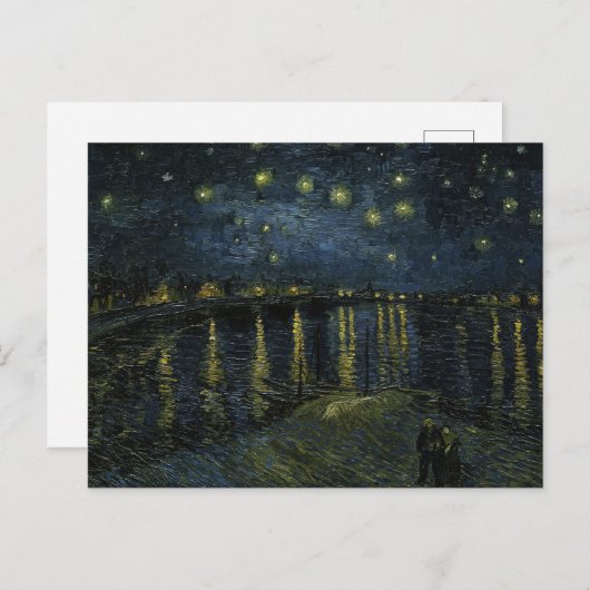 Starry Night on Rhone by Van Gogh Postkarte (Vorne/Hinten)