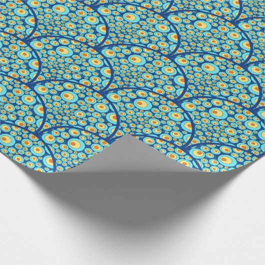 Starry Night on Sea Doodle Art Deco Scallop Geschenkpapier (Ecke)