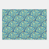 Starry Night on Sea Doodle Art Deco Scallop Geschenkpapier Set (Vorderseite 3)