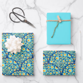 Starry Night on Sea Doodle Art Deco Scallop Geschenkpapier Set