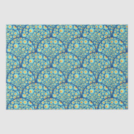 Starry Night on Sea Doodle Art Deco Scallop Seidenpapier