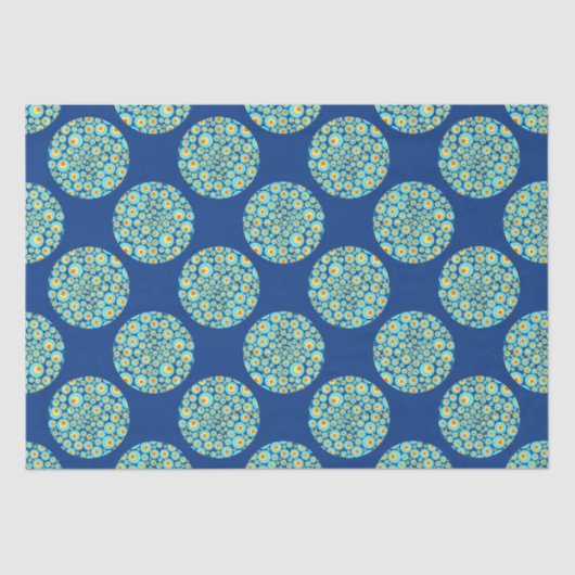 Starry Night on Sea Doodle Polka Dots Seidenpapier (Vorderseite)