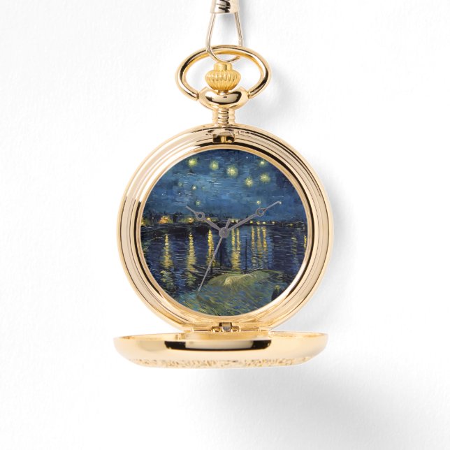 Starry Night on the Rhone Pocket Watch – Van Gogh  Armbanduhr (Vorderseite)