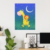 Starry Night on the Savannah Kid's Art Print Poster (Heimbüro)