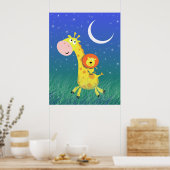 Starry Night on the Savannah Kid's Art Print Poster (Küche)