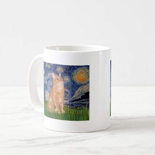 Starry Night - Orange Tabby 46 Kaffeetasse (Vorderseite Links)