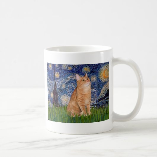 Starry Night - Orange Tabby 46 Kaffeetasse (Rechts)