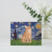 Starry Night - Orange Tabby 46 Postkarte (Stehend Vorderseite)