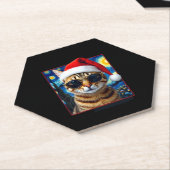 Starry Night Orange Tabby Cat Christmas Untersetzer (angewinkelt)