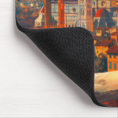 Starry Night Over Florence | Ginger Cat Art Mousepad (Ecke)