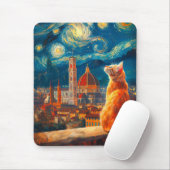 Starry Night Over Florence | Ginger Cat Art Mousepad (Mit Mouse)