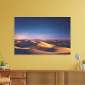 Starry Night Over Golden Desert Dunes Landscape Leinwanddruck (Insitu (Wohnzimmer))