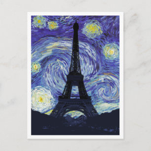 Starry Night Over Paris Postkarte