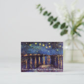 Starry night over Rhone by Van Gogh Visitenkarte (Stehend Vorderseite)