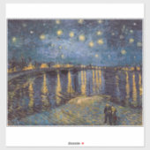 Starry Night Over Rhone River von Vincent Van Gogh Aufkleber (Blatt)