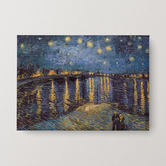 Starry Night Over Rhone River von Vincent Van Gogh Button (Vorderseite)