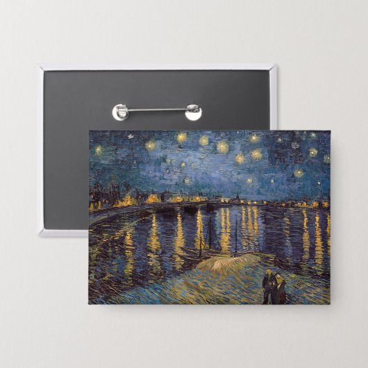 Starry Night Over Rhone River von Vincent Van Gogh Button (Vorderseite/Rückseite)