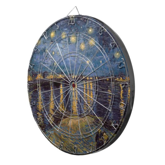 Starry Night Over Rhone River von Vincent Van Gogh Dartscheibe (Vorderseite rechts)