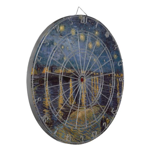 Starry Night Over Rhone River von Vincent Van Gogh Dartscheibe (Vorderseite Links)