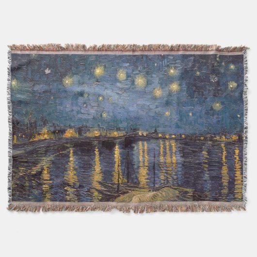 Starry Night Over Rhone River von Vincent Van Gogh Decke (Vorderseite)