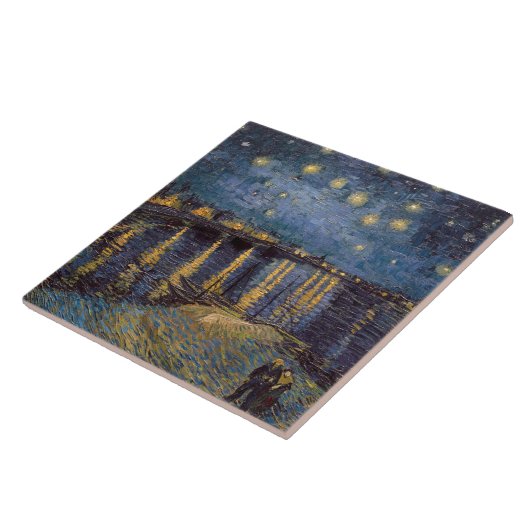 Starry Night Over Rhone River von Vincent Van Gogh Fliese (Seite)