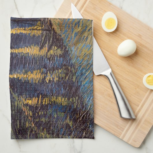 Starry Night Over Rhone River von Vincent Van Gogh Geschirrtuch (Viertel Falte)