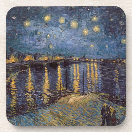 Starry Night Over Rhone River von Vincent Van Gogh Getränkeuntersetzer (Vorderseite)