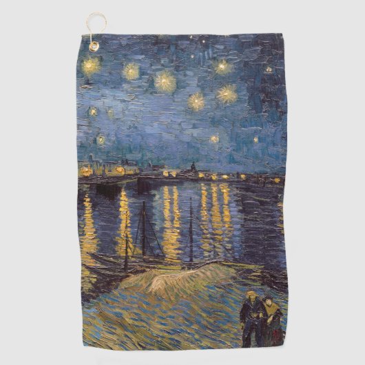 Starry Night Over Rhone River von Vincent Van Gogh Golfhandtuch (Vorderseite)