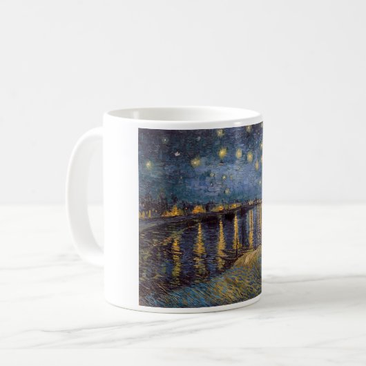 Starry Night Over Rhone River von Vincent Van Gogh Kaffeetasse (Vorderseite Links)