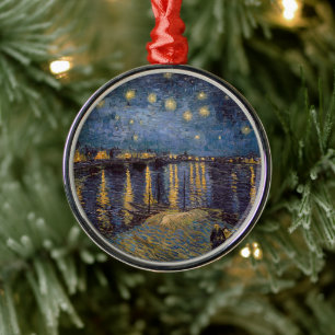 Starry Night Over Rhone River von Vincent Van Gogh Ornament Aus Metall