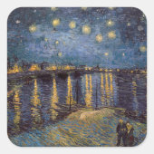 Starry Night Over Rhone River von Vincent Van Gogh Quadratischer Aufkleber (Vorderseite)