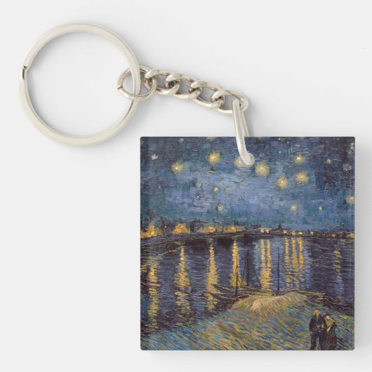 Starry Night Over Rhone River von Vincent Van Gogh Schlüsselanhänger (Vorderseite)